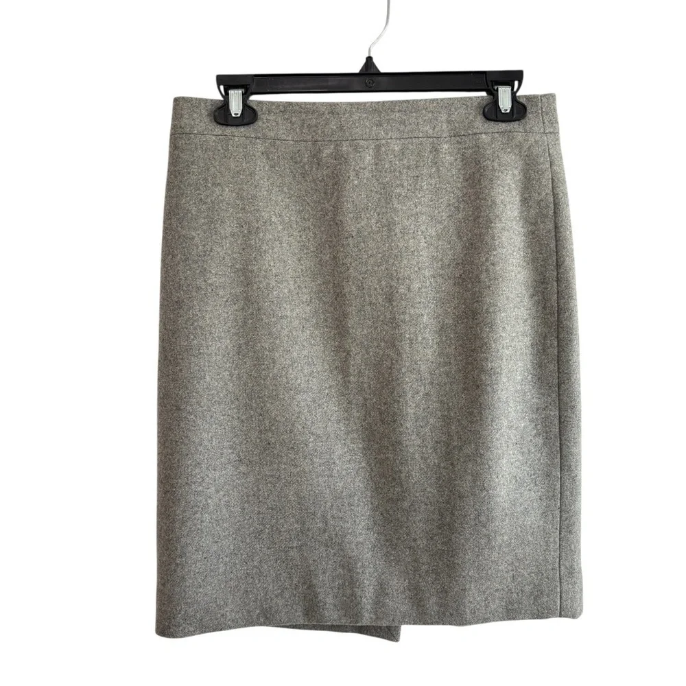 J. Crew Womens Size 4 The Pencil Skirt Wool Blend Gray Classic Preppy Academia